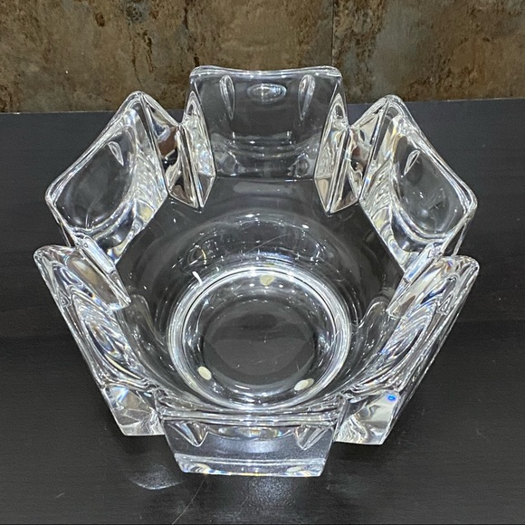Vintage Orrefors Sweden Signed LH 64384-IL Lars Hellsten 6” Corona Crystal Bowl - Picture 2 of 13